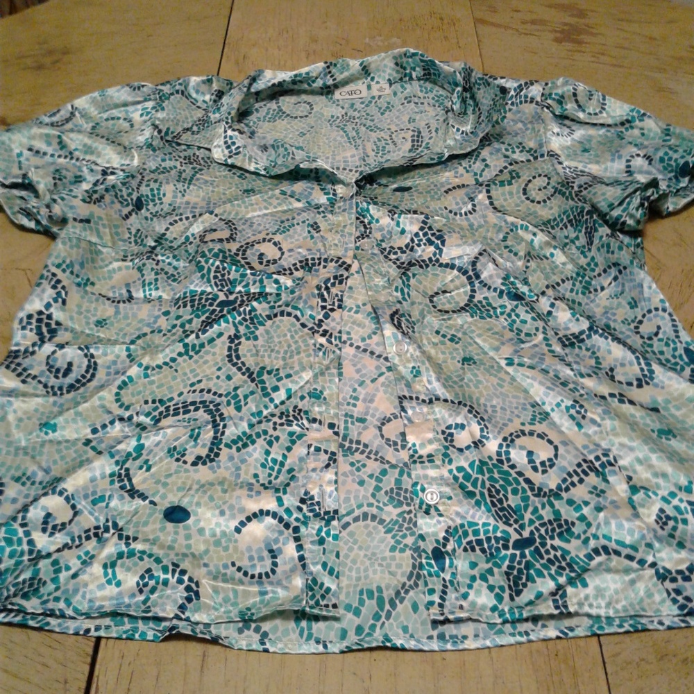 Faux Satin Blouse